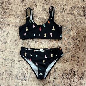 SHEIN Black Bikini with Vibrant Monster design